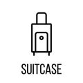 Suitcase icon or logo in modern line style. Royalty Free Stock Photo