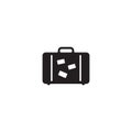 The suitcase icon. Luggage symbol. Flat Vector illustration