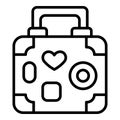 Suitcase icon outline vector. Travel airport Royalty Free Stock Photo