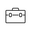 Black line icon for Suitcase, travel and bag