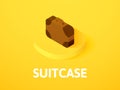 Suitcase isometric icon, isolated on color background Royalty Free Stock Photo