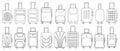 Suitcase isolated outline set icon. Vector outline set icon luggage for travel. Vector illustration suitcase on white Royalty Free Stock Photo
