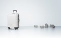 Suitcase with jars, honeymoon concept