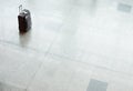 Suitcase with luggage on a floor at the airport Royalty Free Stock Photo