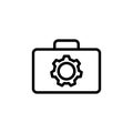 a suitcase with a mechanism icon. Element of science icon for mobile concept and web apps. Thin line a suitcase with a mechanism