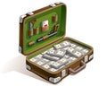 Suitcase with money Royalty Free Stock Photo