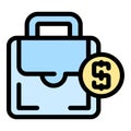 Suitcase money icon vector flat Royalty Free Stock Photo