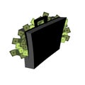 Suitcase of money isolated. Case cash. Vector illustration Royalty Free Stock Photo