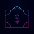 Suitcase of money nolan icon. Simple thin line, outline vector of banking icons for ui and ux, website or mobile application