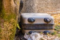 Suitcase next to tree Royalty Free Stock Photo