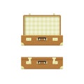 Suitcase open and closed vector illustration isolated on white background