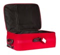 Suitcase, Open Empty Travel Luggage, Red Baggage Bag, Tag Royalty Free Stock Photo