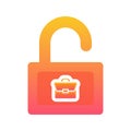 Suitcase padlock logo gradient design template icon element Royalty Free Stock Photo