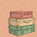 Suitcase raster illustration