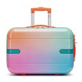 A colorful suitcase with a handle on top Royalty Free Stock Photo