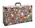 Suitcase stickers of the flags of the countries from travels