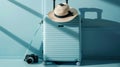 The suitcase with straw hat.AI generated image Royalty Free Stock Photo