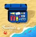 Suitcase with summer accessories