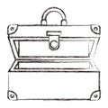 Suitcase travel open isolated icon