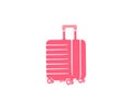 Suitcase for travel, valise, luggage bags, travel and vacation, graphic design. Baggage, travel bag, air travel and traveling, vec