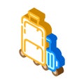 suitcase traveler baggage isometric icon vector illustration