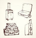 Suitcase. Vector drawing Royalty Free Stock Photo