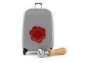 Suitcase with wax seal stamp