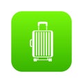 Suitcase on wheels icon digital green Royalty Free Stock Photo