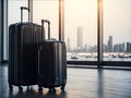 Suitcases at the airport. Travel. AI Generated Royalty Free Stock Photo