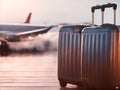 Suitcases at the airport. Travel. AI Generated Royalty Free Stock Photo