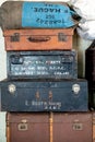 Suitcases from evacuated children during world war two in England, UK