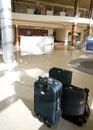 Suitcases in hotel lobby