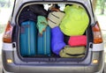Suitcases and luggage in the car Royalty Free Stock Photo