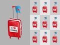 Suitcases for travel to Turkey touristy cities with Turkish cap