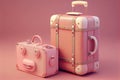 suitcases for traveling big suitcase for clothes on pink background