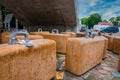 Suitcases are waiting for the trip. Flights canceled. Royalty Free Stock Photo