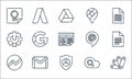 Suite line icons. linear set. quality vector line set such as app, work, cloud, gmail, admin, maps, adwords