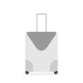 Suitecase simple flat icon in grey colors, colorless on white background. Vector illustration EPS10. Baggage, luggage