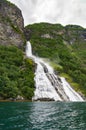 Suitor waterfall, Geirangerfjord, Norway Royalty Free Stock Photo