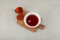 Sujeonggwa - Korean cold fruit tea or chilled punch. It is made from persimmons and cinnamon, sometimes ginger and pine nuts are