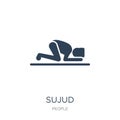 sujud icon in trendy design style. sujud icon isolated on white background. sujud vector icon simple and modern flat symbol for