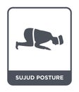 sujud posture icon in trendy design style. sujud posture icon isolated on white background. sujud posture vector icon simple and