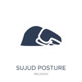 Sujud Posture icon. Trendy flat vector Sujud Posture icon on white background from Religion collection