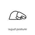Sujud Posture icon. Trendy modern flat linear vector Sujud Posture icon on white background from thin line Religion collection