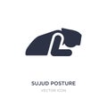 sujud posture icon on white background. Simple element illustration from Religion concept