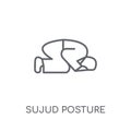 Sujud Posture linear icon. Modern outline Sujud Posture logo con