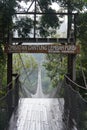 Sukabumi - Indonesia, January 03 2023, Suspension bridge of the ancient valley in Mount Gede Pangrango National Park, Sukabumi,