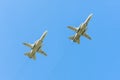 MOSCOW/RUSSIA - MAY 9: 2 Sukhoi Su-24M (Fencer) supersonic all-weather attack aircrafts on parade devoted to 71-th Victory Day