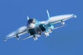 Sukhoi Su-34 38 RED of russian air force perfoming demonstration flight in Zhukovsky during MAKS-2015 airshow.