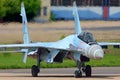 Sukhoi Su-35S perfoming test flight in Zhukovsky, Moscow region, Russia.